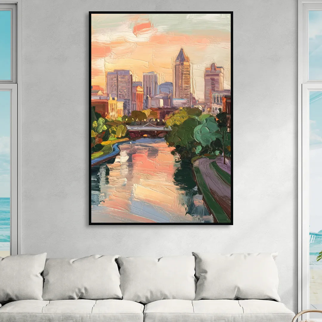 Richmond Downtown Charm Sitting Room - Black Canvas Wall Art