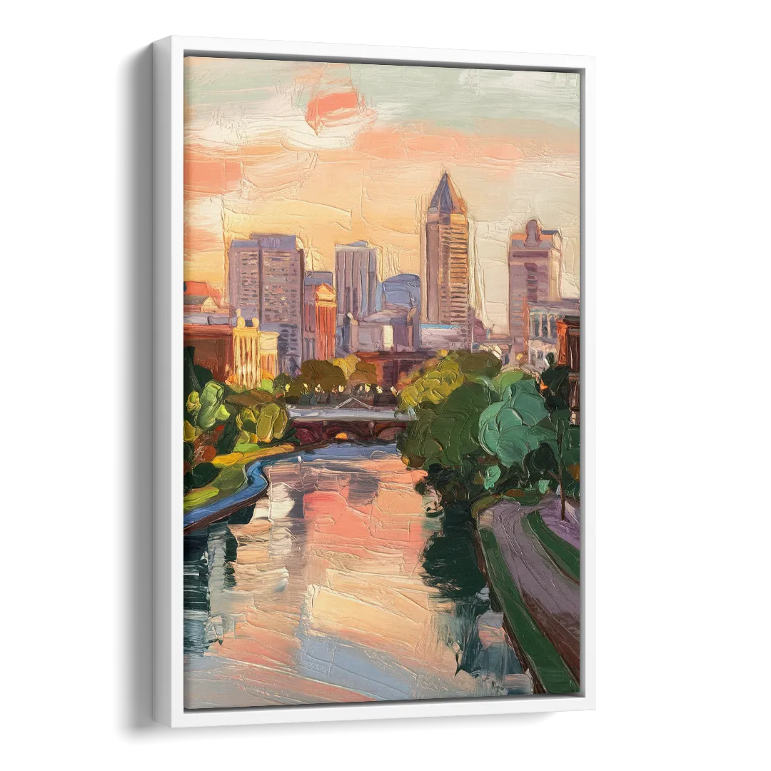 Richmond Downtown Charm Side - White Canvas Wall Art