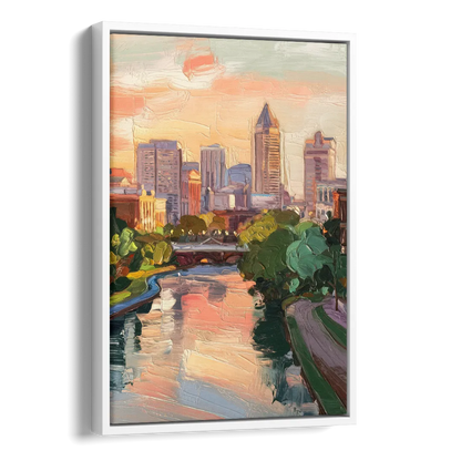 Richmond Downtown Charm Side - White Canvas Wall Art
