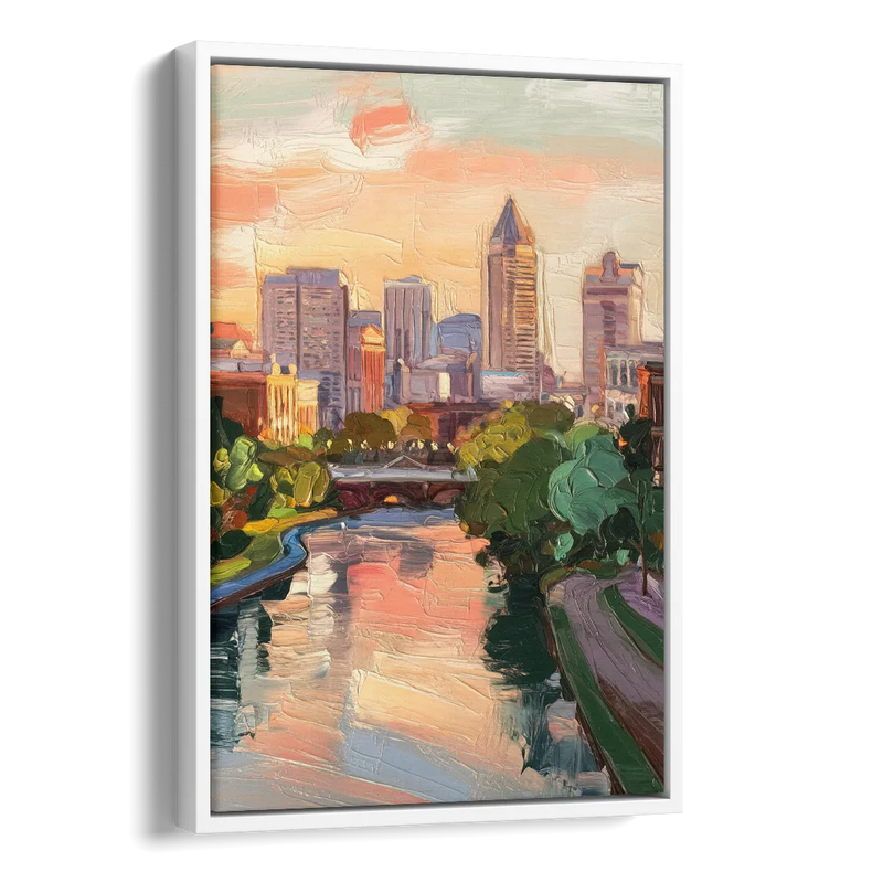 Richmond Downtown Charm Side - White Canvas Wall Art