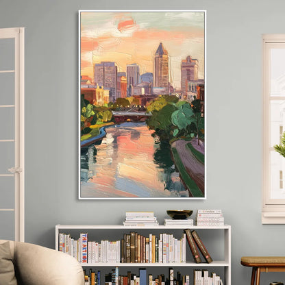 Richmond Downtown Charm Living Room - White Canvas Wall Art