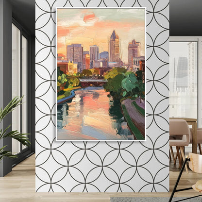 Richmond Downtown Charm Sitting Room - White Canvas Wall Art