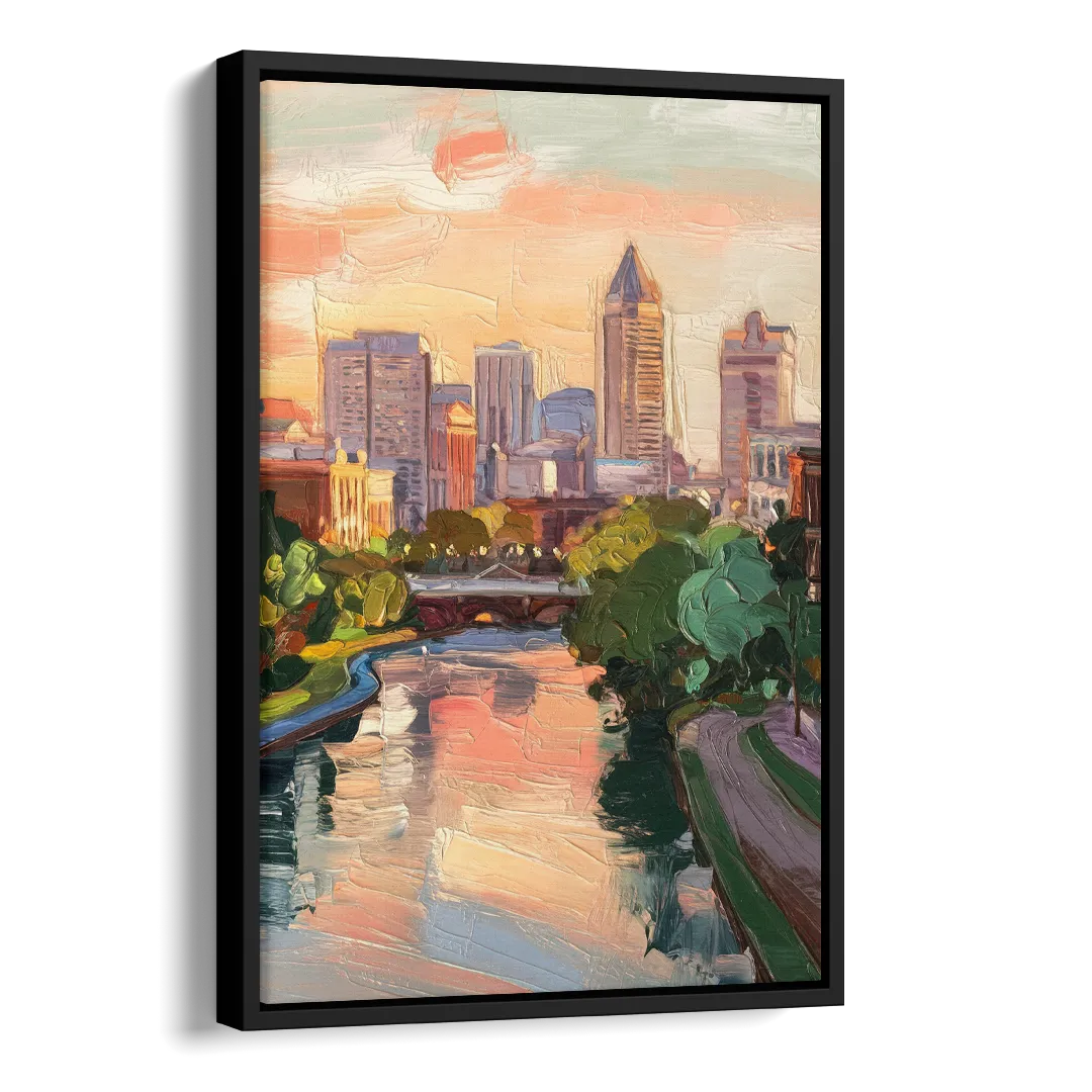 Richmond Downtown Charm Side - Black Canvas Wall Art