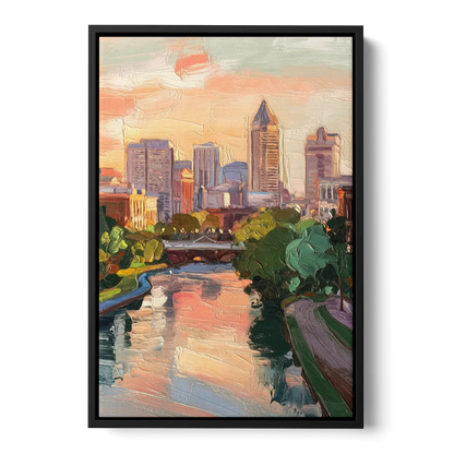 Richmond Downtown Charm Front - Black Canvas Wall Art