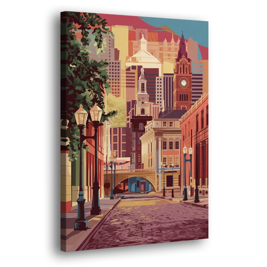 Richmond Historic District Side - Canvas Wall Art