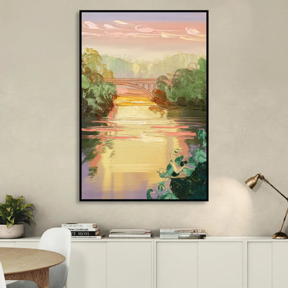 Richmond James River Serenity Living Room - Black Canvas Wall Art