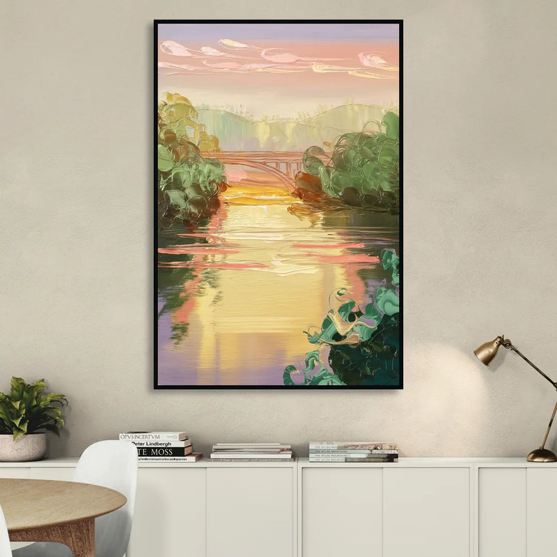 Richmond James River Serenity Living Room - Black Canvas Wall Art