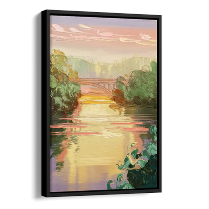 Richmond James River Serenity Side - Black Canvas Wall Art