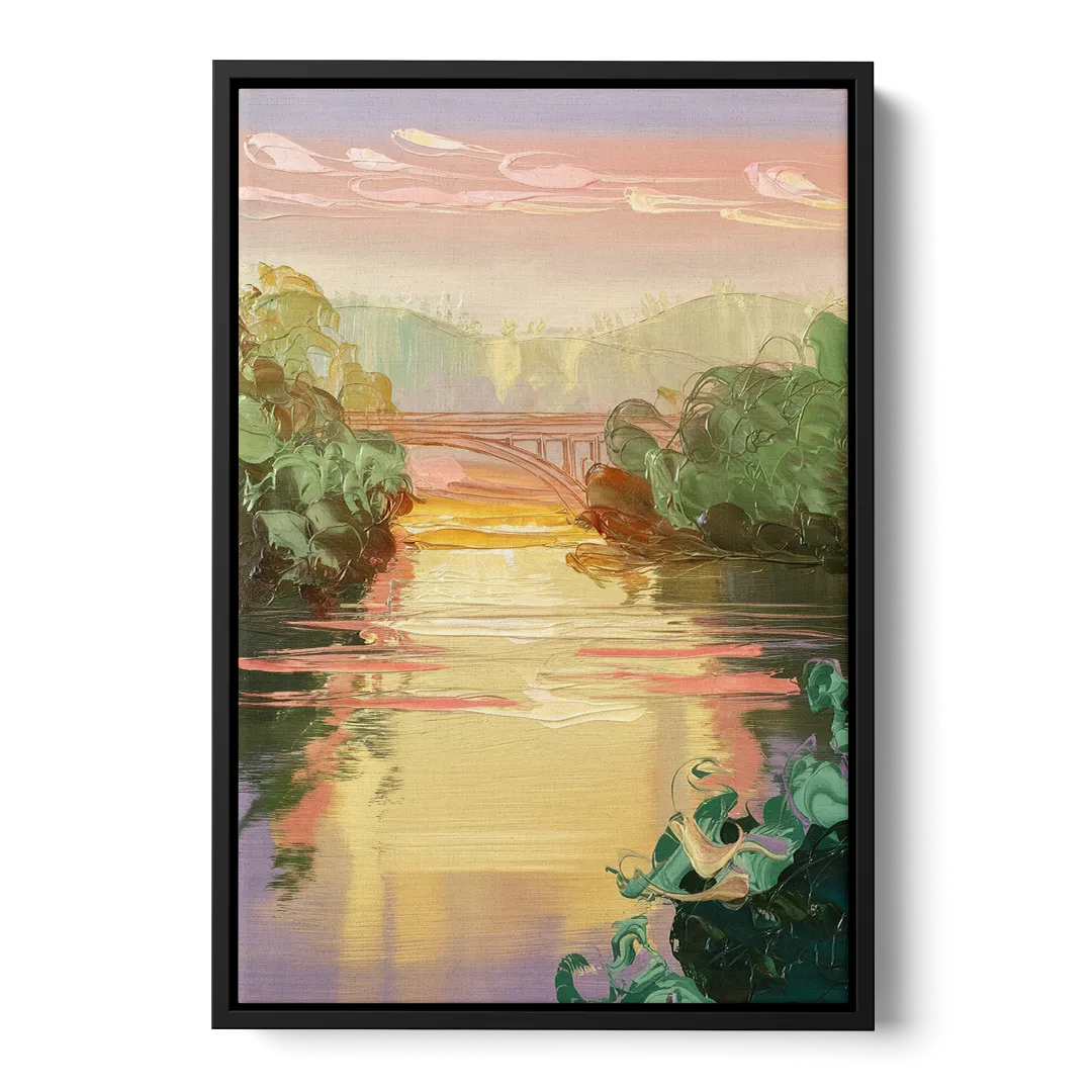 Richmond James River Serenity Front - Black Canvas Wall Art