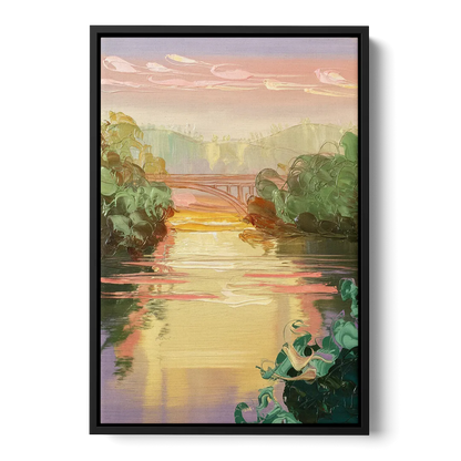 Richmond James River Serenity Front - Black Canvas Wall Art