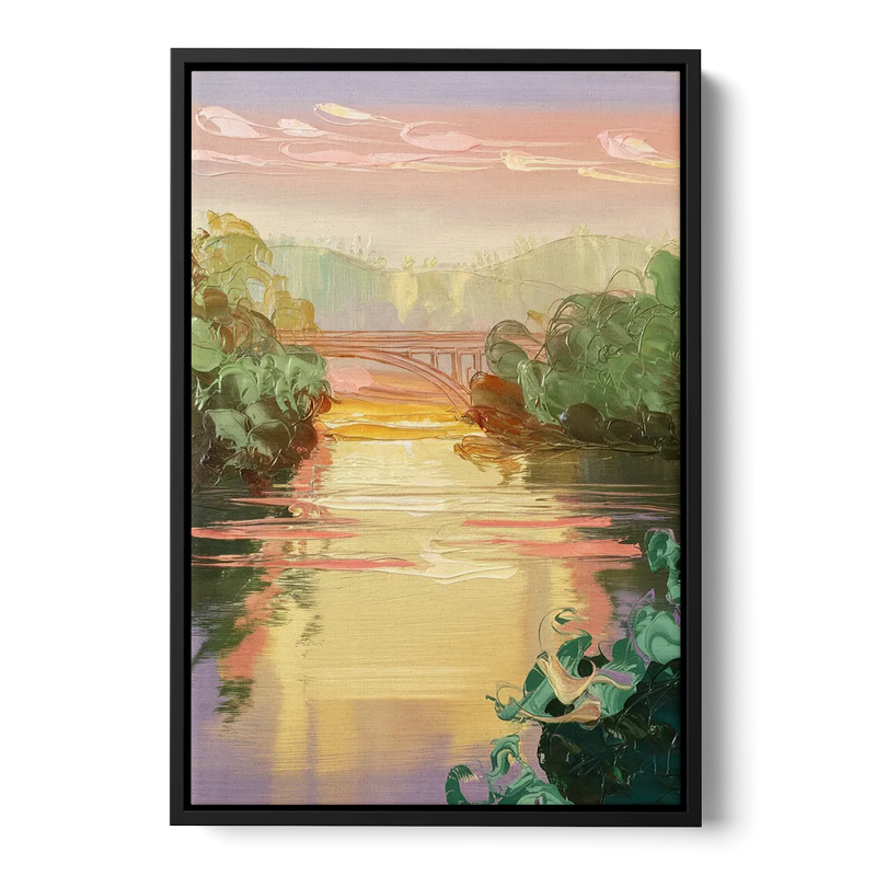 Richmond James River Serenity Front - Black Canvas Wall Art