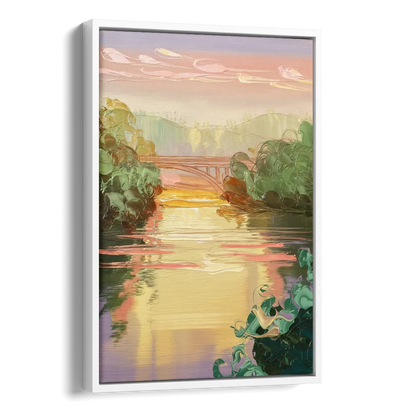 Richmond James River Serenity Side - White Canvas Wall Art