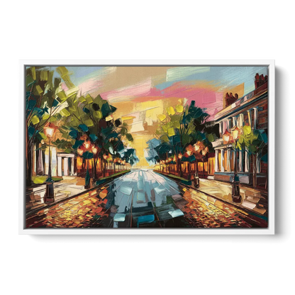 Richmond Monument Avenue Front - White Canvas Wall Art