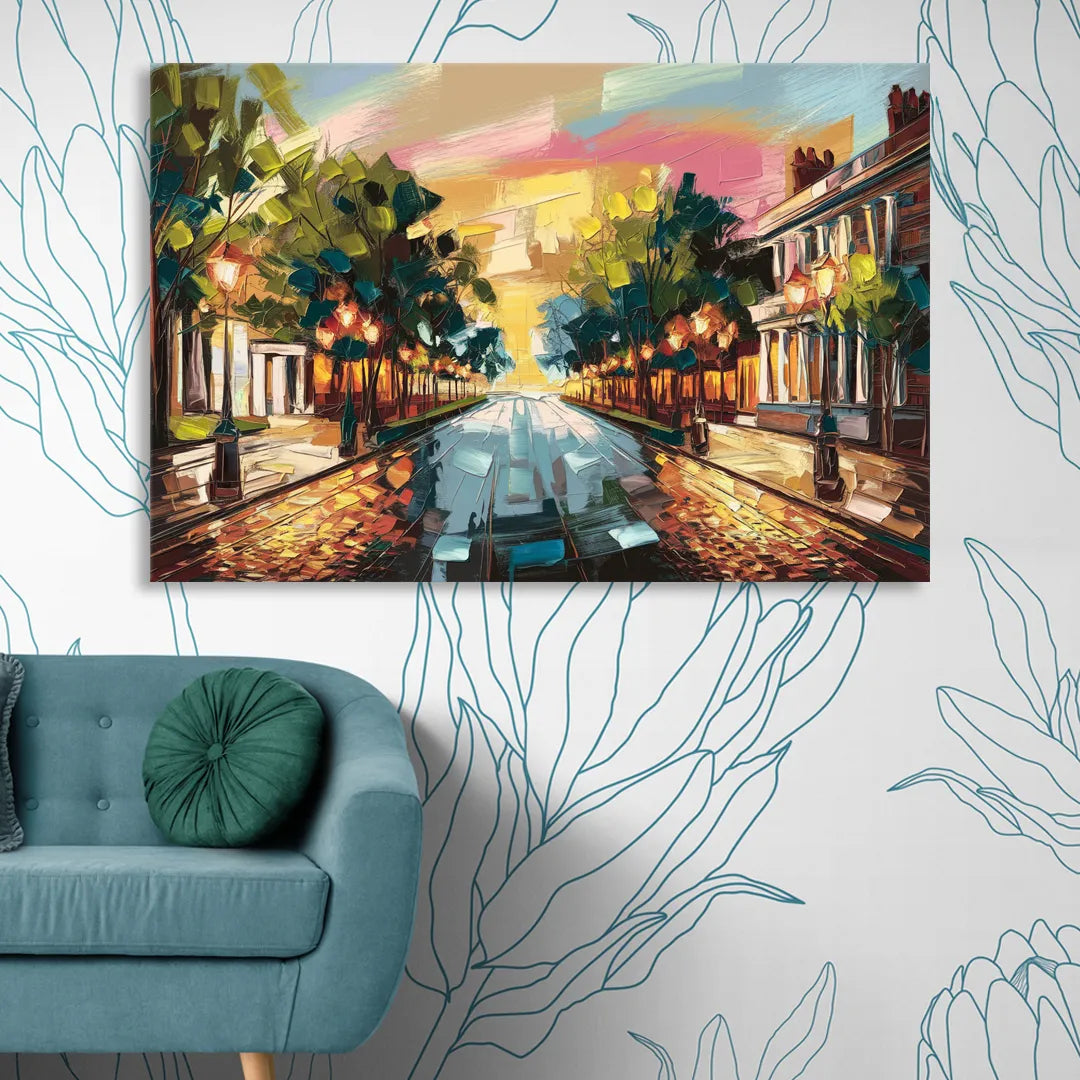 Richmond Monument Avenue Sitting Room - Canvas Wall Art