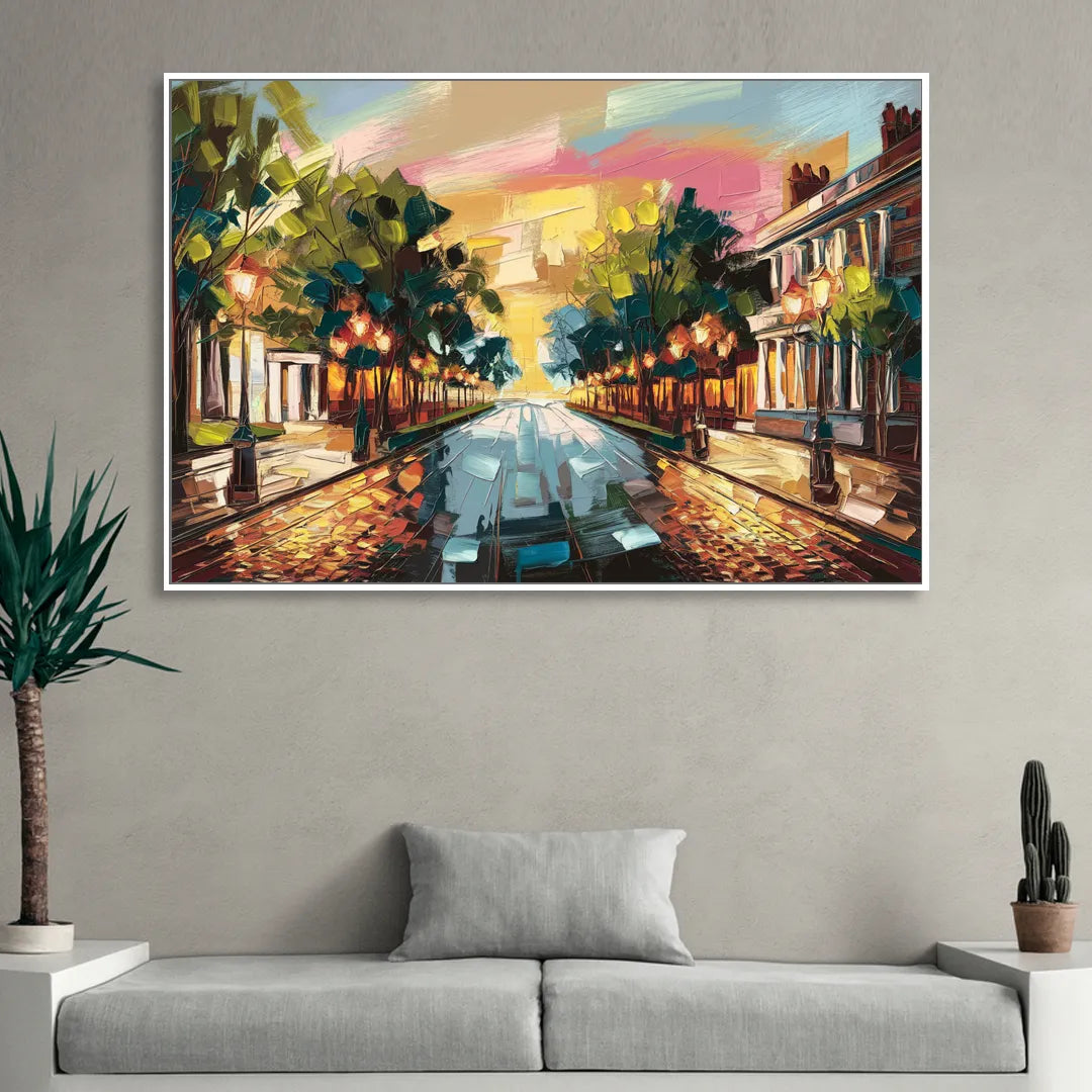 Richmond Monument Avenue Living Room - White Canvas Wall Art