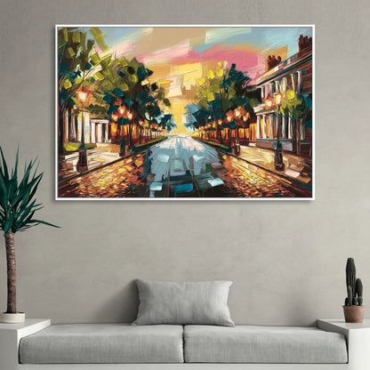 Richmond Monument Avenue Living Room - White Canvas Wall Art