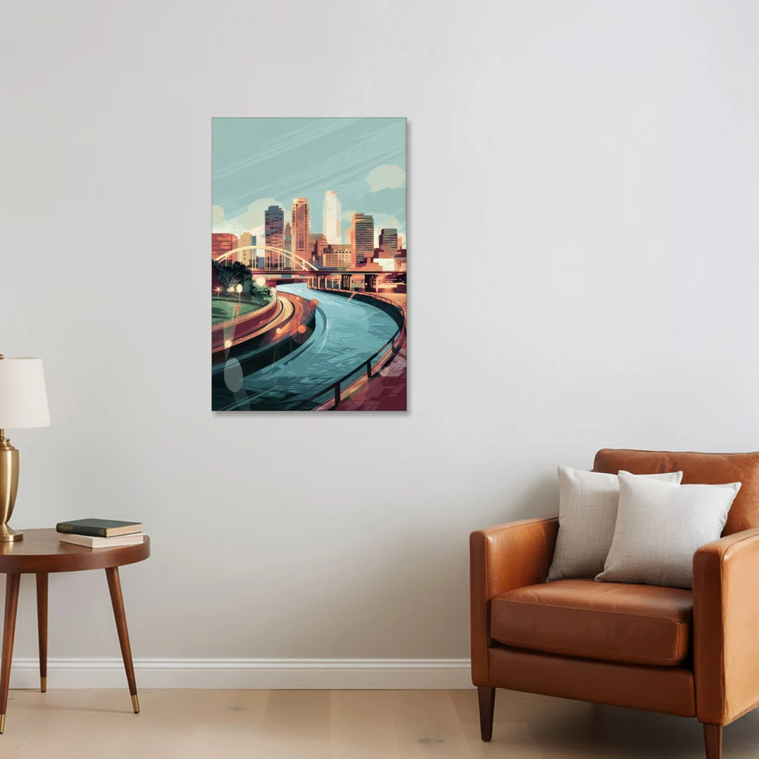Richmond Riverfront Views - Canvas Wall Art - Sofa - 24x36