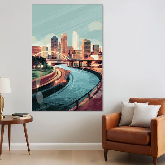 Richmond Riverfront Views - Canvas Wall Art - Sofa - 40x60
