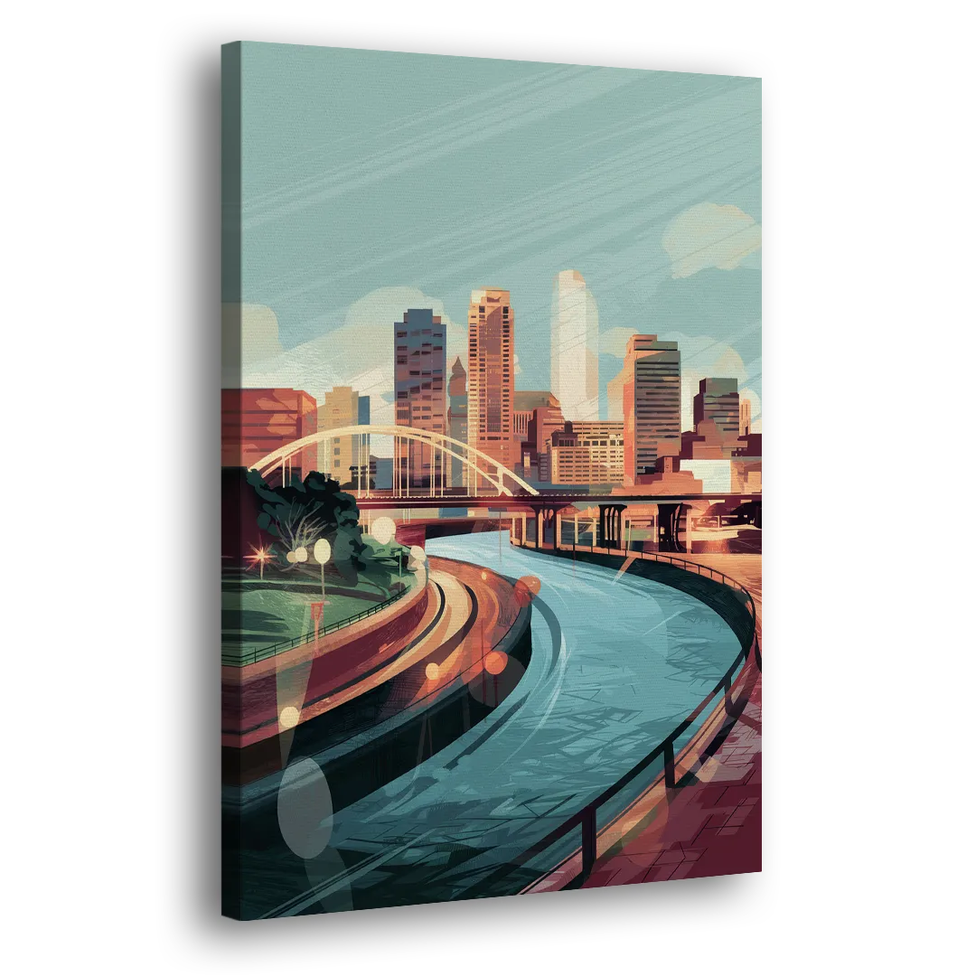 Richmond Riverfront Views Side - Canvas Wall Art