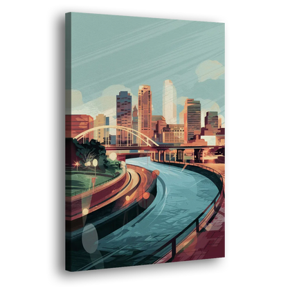 Richmond Riverfront Views Side - Canvas Wall Art