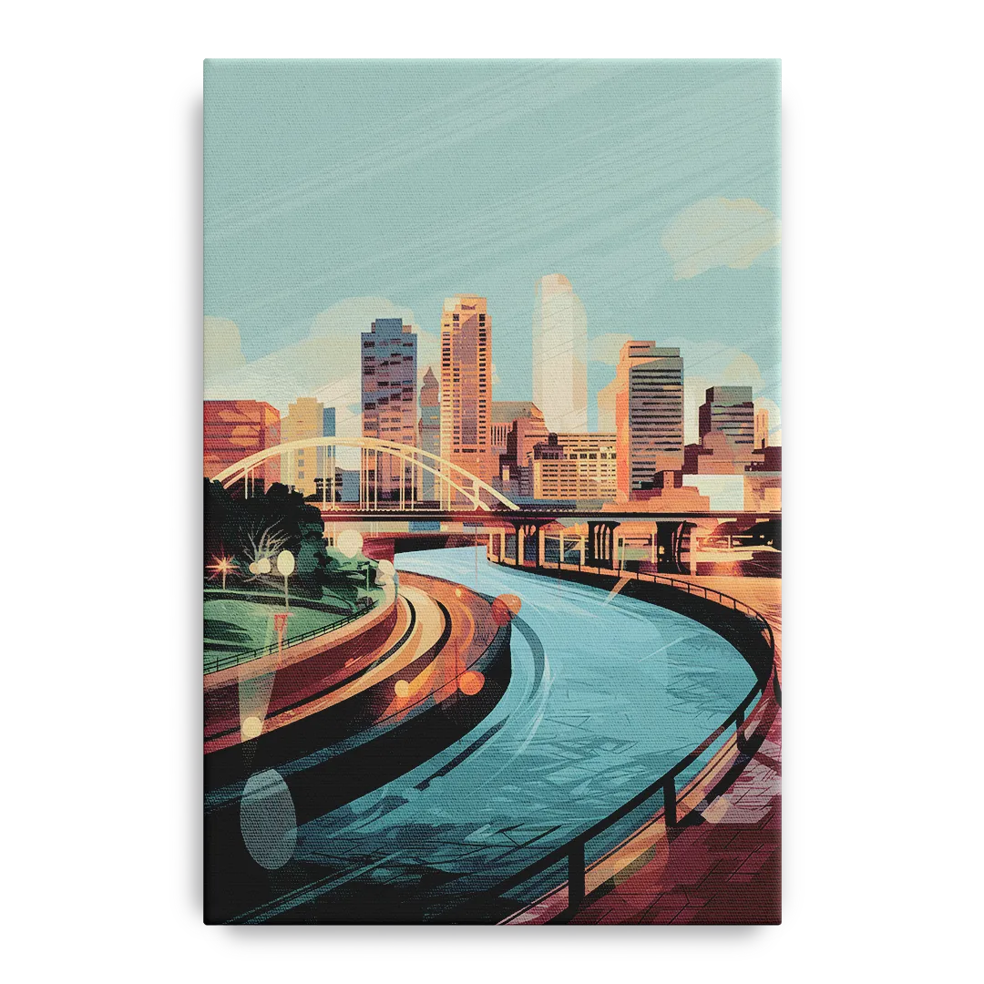 Richmond Riverfront Views Front - Canvas Wall Art