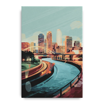 Richmond Riverfront Views Front - Canvas Wall Art