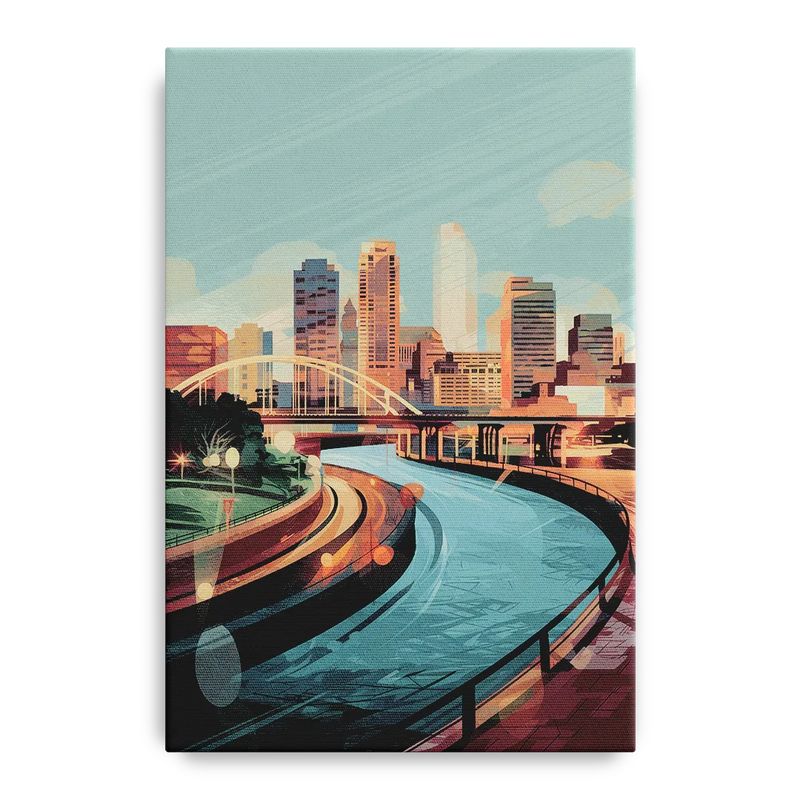 Richmond Riverfront Views Front - Canvas Wall Art