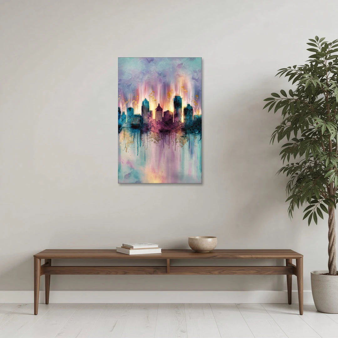 Richmond Skyline Glow - Canvas Wall Art - Coffee Table - 24x36