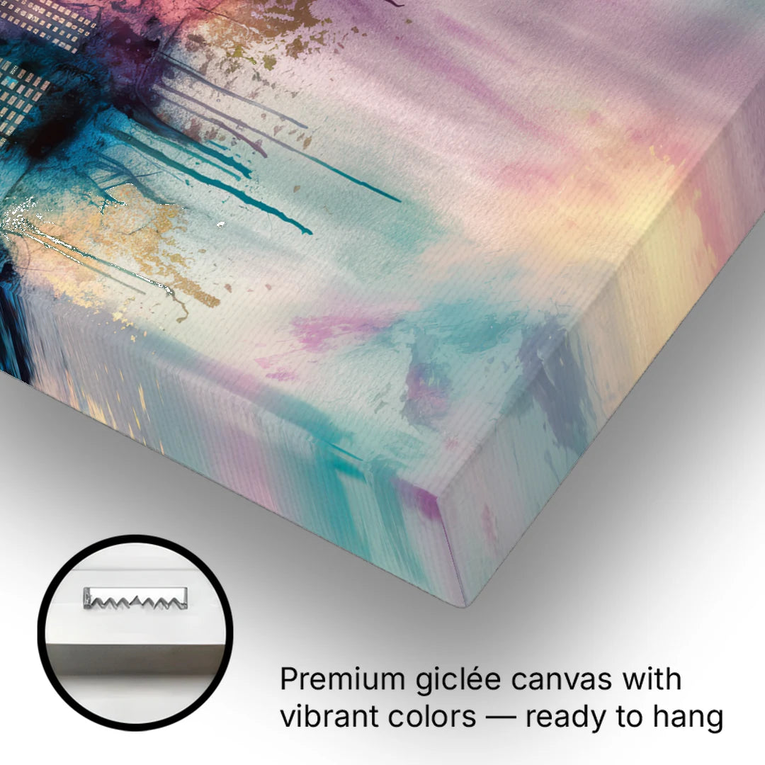 Richmond Skyline Glow - Canvas Wall Art - Gallery Wrap Corner