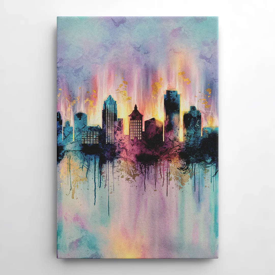 Richmond Skyline Glow - Canvas Wall Art