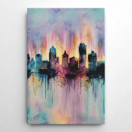Richmond Skyline Glow - Canvas Wall Art