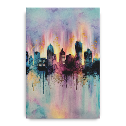 Richmond Skyline Glow Front - Canvas Wall Art