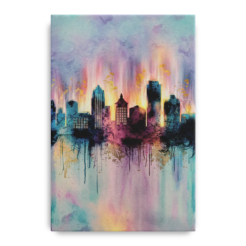 Richmond Skyline Glow Front - Canvas Wall Art