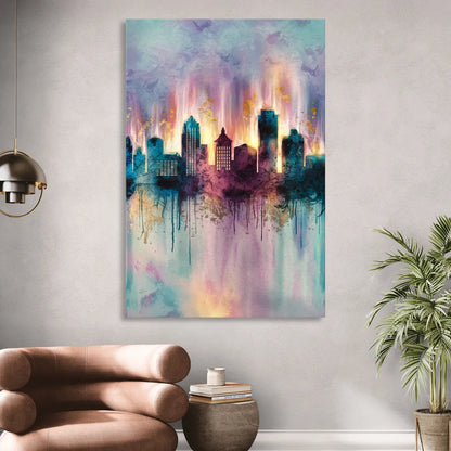 Richmond Skyline Glow Sitting Room - Canvas Wall Art
