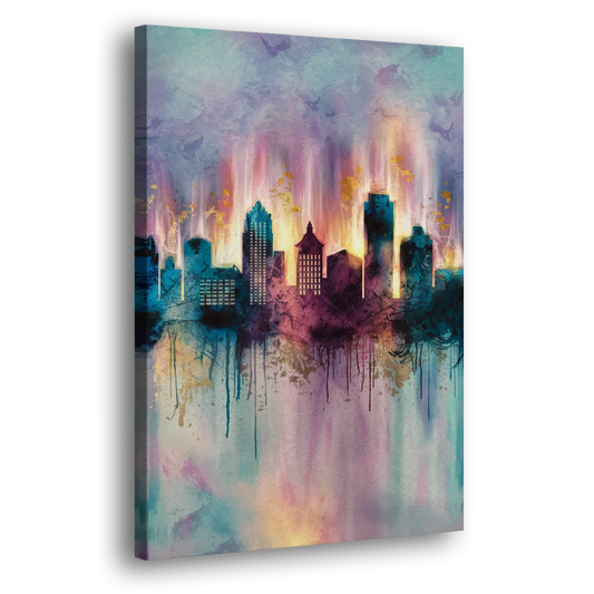 Richmond Skyline Glow Side - Canvas Wall Art