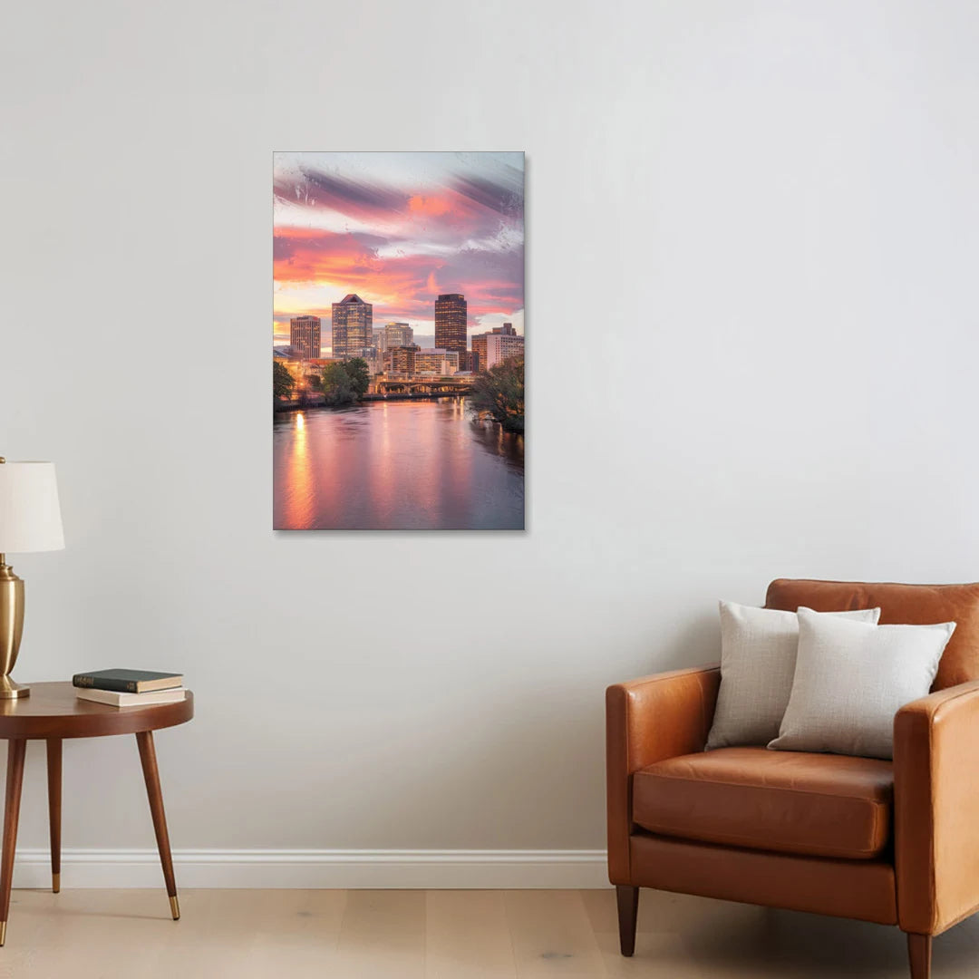 Richmond Skyline Sunset - Canvas Wall Art - Sofa - 24x36