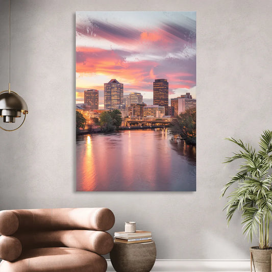 Richmond Skyline Sunset Living Room - Canvas Wall Art