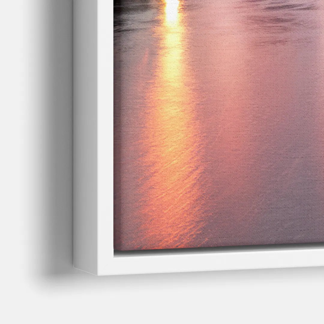 Richmond Skyline Sunset - Close-Up White Frame Canvas