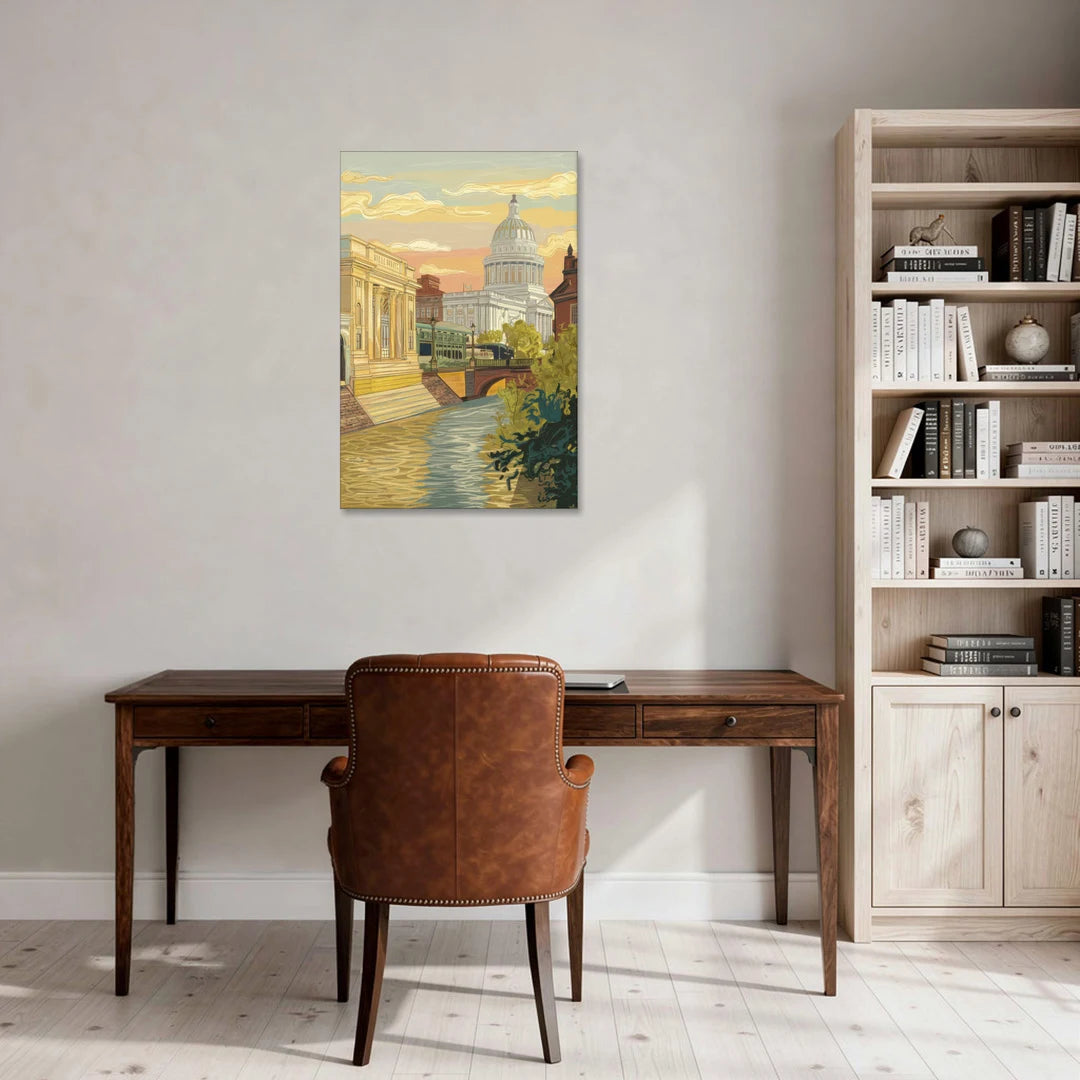 Richmond Urban Landmarks - Canvas Wall Art - Office - 24x36