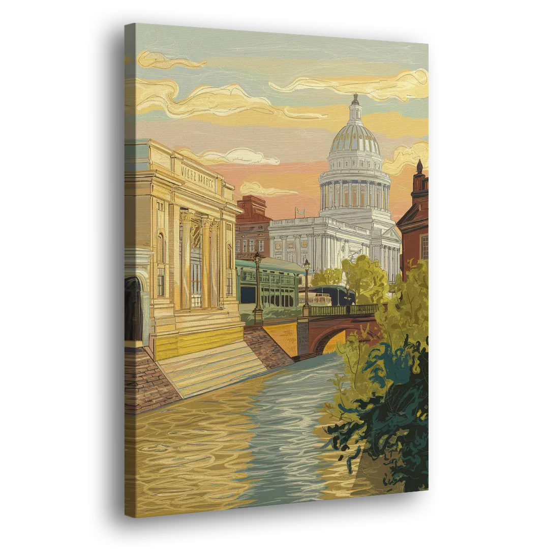 Richmond Urban Landmarks Side - Canvas Wall Art