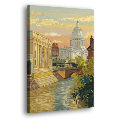 Richmond Urban Landmarks Side - Canvas Wall Art