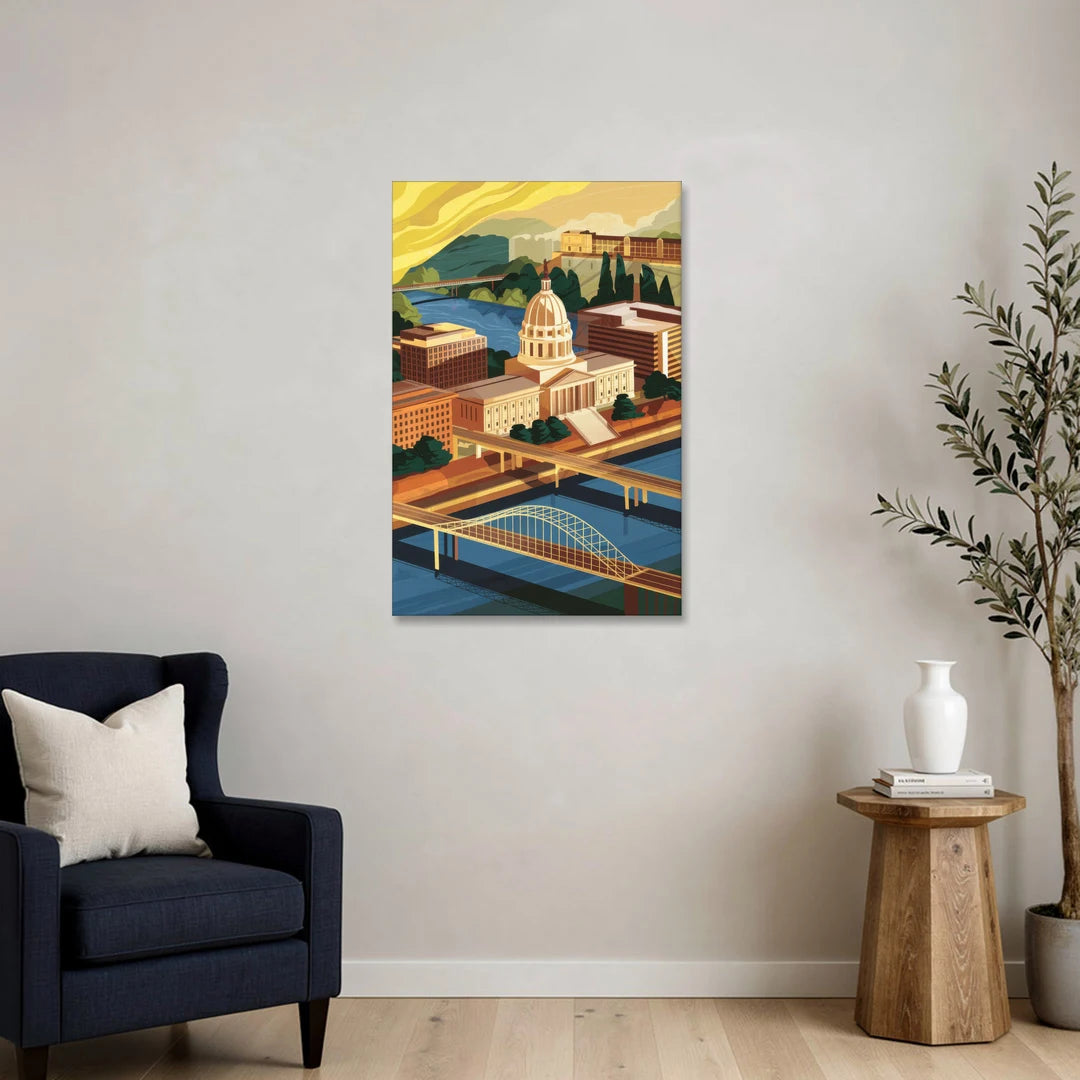 Richmond Virginia Capitals - Canvas Wall Art - Sofa - 24x36