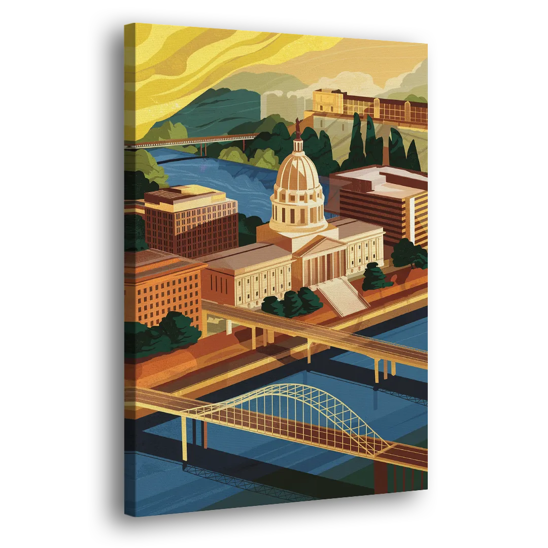 Richmond Virginia Capitals Side - Canvas Wall Art