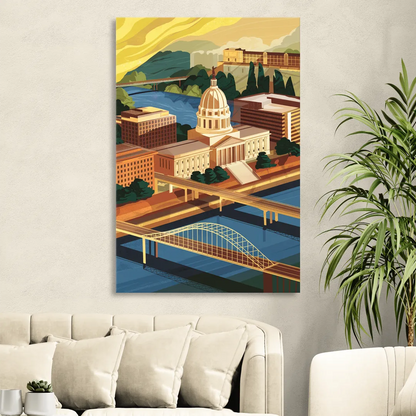 Richmond Virginia Capitals Sitting Room - Canvas Wall Art