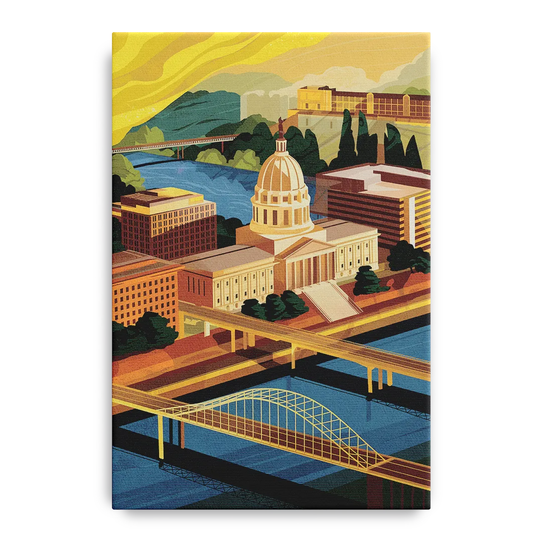 Richmond Virginia Capitals Front - Canvas Wall Art