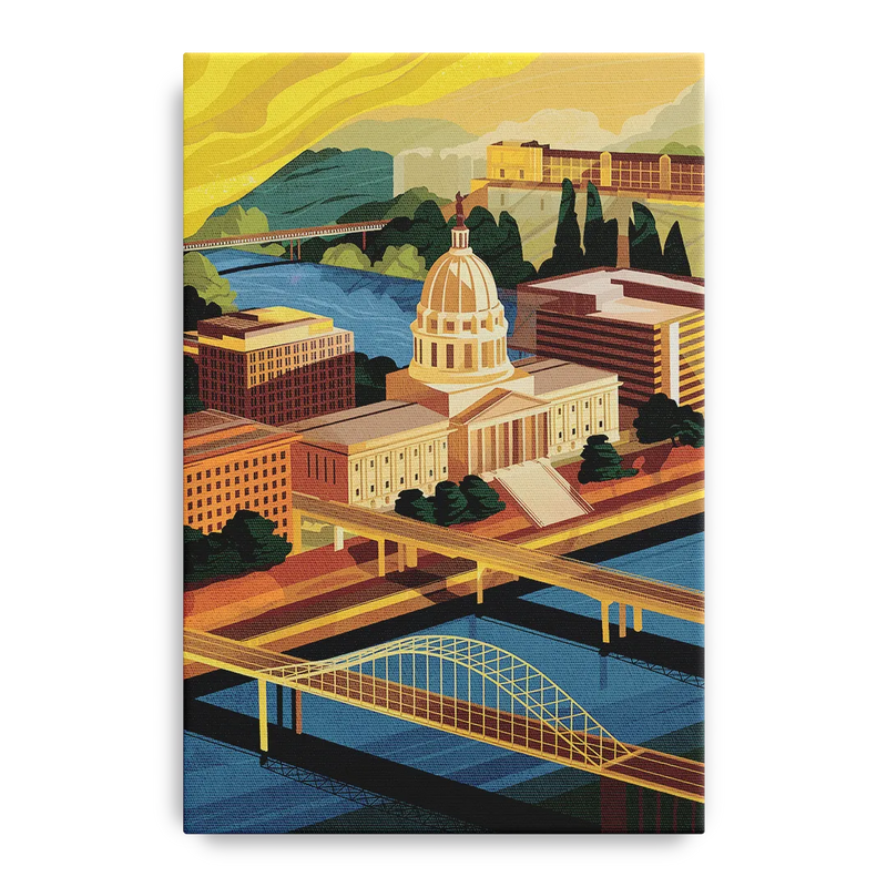 Richmond Virginia Capitals Front - Canvas Wall Art