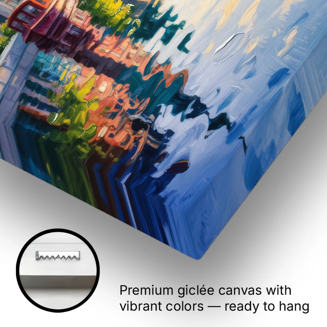 Rideau Canal Reflections - Canvas Wall Art - Gallery Wrap Corner