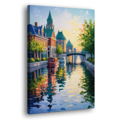 Rideau Canal Reflections - Canvas Wall Art - Side