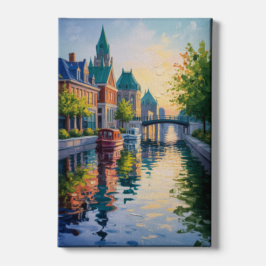 Rideau Canal Reflections - Canvas Wall Art