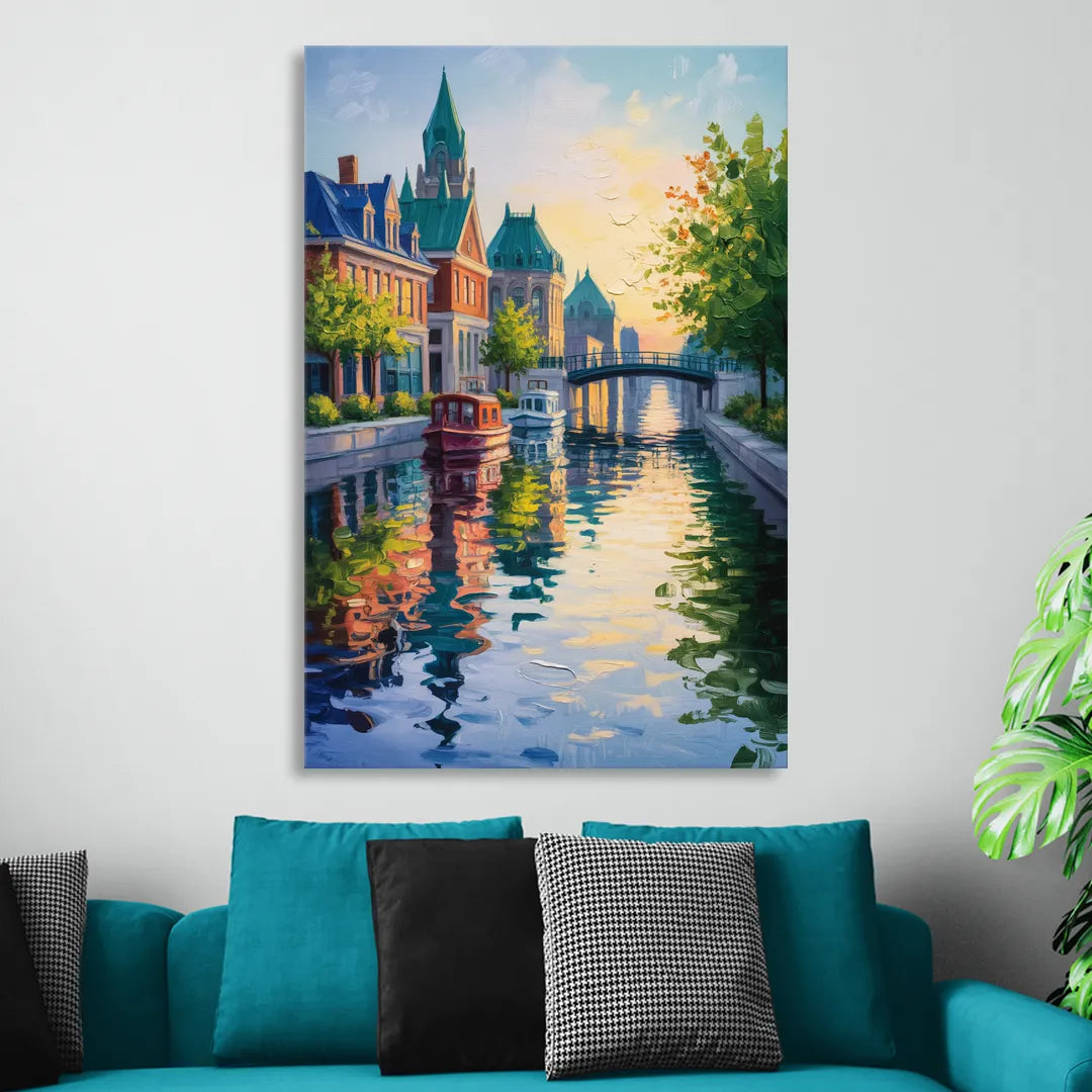 Rideau Canal Reflections Sitting Room - Canvas Wall Art